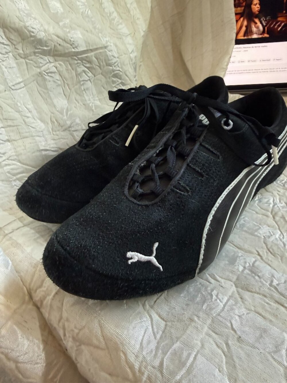 Puma Speedcat Black Suede Low Profile Driving Sneakers Womens Size 7.5